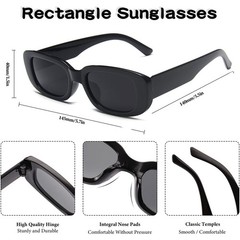 Pibupibu 20 Pack Rectangle Sunglasses Bulk, Retro Medium, 20-assorted Color