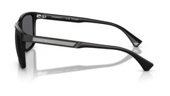 Emporio Armani EA4047 5063/81 Black Rubber Grey Polarized Sunglasses