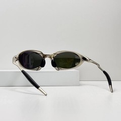 Oakley Romeo X-Metal Sunglasses Silver Frame Purple Green Gradient Lens
