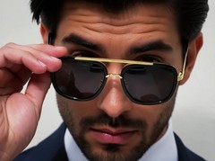 Men’s Sunglasses Rapper New Oversize Fashion Square Women Designer Flat Top Gold