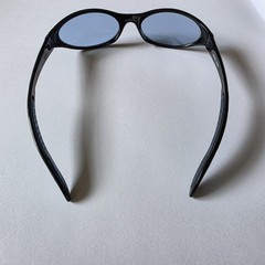 Black Wrap Sunglasses Blue Plastic Lens Solid Style AWA 19520