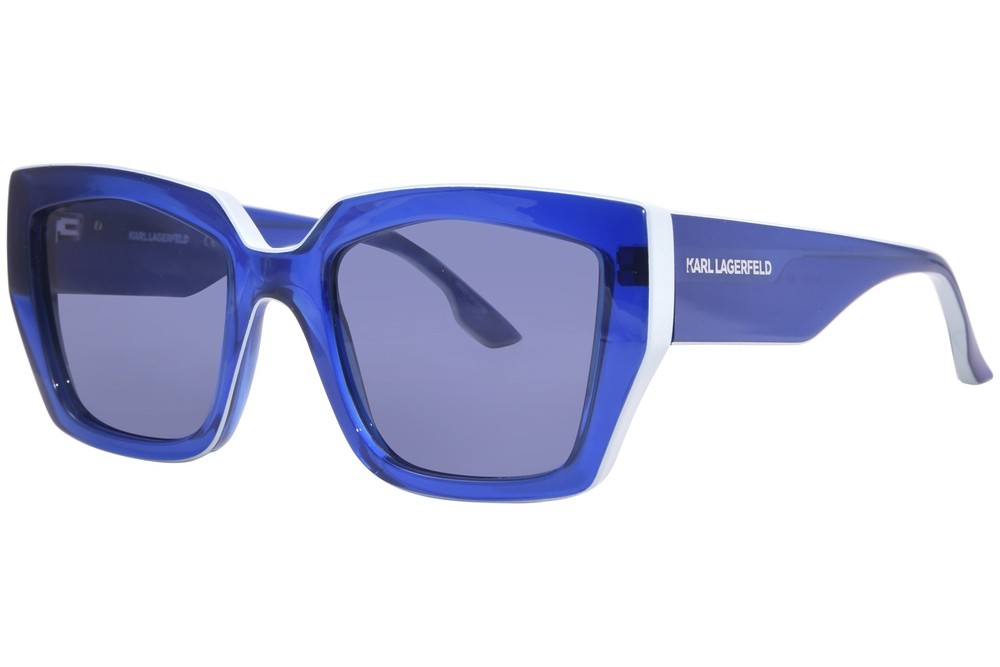 Karl Lagerfeld KL6143S 400 Sunglasses Women’s Blue/Solid Blue Square Shape 53mm