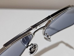 Ferragamo SF332SP P42 Men Sunglasses Titanium Polarized SilverBlue Made In Italy