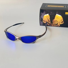 Vintage Y2K Oakley Juliet Men’s X-Metal Sunglasses Dark Grey Frame Blue Iridium