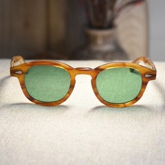 Vintage Johnny Depp sunglasses solid acetate 1960’s glasses green tinted lenses