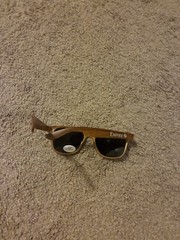 Empire Men’s Square Wood Grain Sunglasses Brown Frame Black Lenses UV Protection