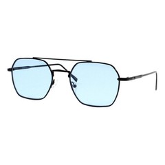 Unisex Geometric Metal Frame Sunglasses with Double Bridge and UV400