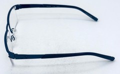 Tumi Mens Navy Rimless Stainless Steel Rectangle Eyewear Frame T100 53mm