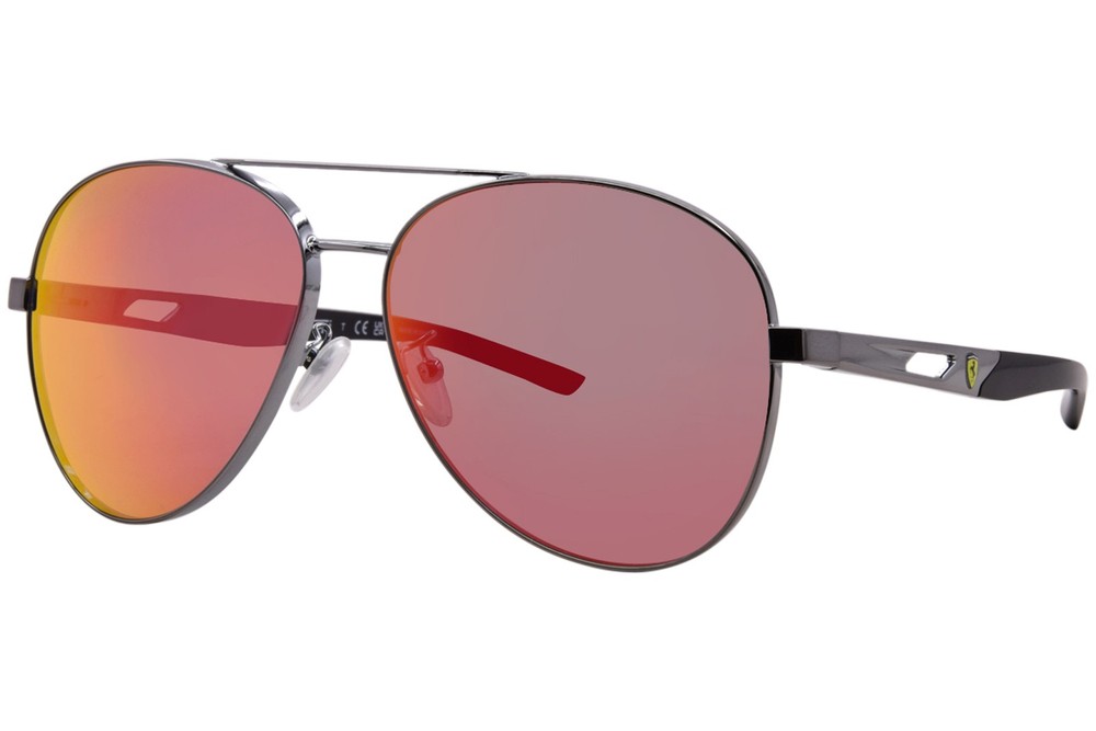 Ferrari Scuderia FZ5002D 104/6Q Sunglasses Gunmetal/Red Mirror Pilot 60mm