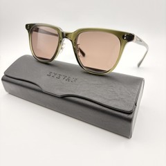 Eyevan Franz OD-BR Olive Drab Brown Lens Vintage Square Sunglasses 49mm NEW