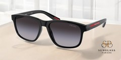 PRADA LINEA ROSSA PS 06YS 1AB09U Black Grey Gradient 56 mm Men’s Sunglasses