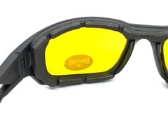 Men’s MOTORCYCLE Riding Padded Safety Protective Yellow Lens SUN GLASSES GOGGLES