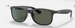 Ray-Ban® Sunglasses Andy Classic Solid Matte Black ORB4202- Dark Green Lens NEW