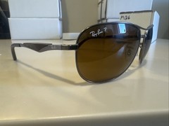 Ray-Ban Sunglasses,RB 3519 029/83 3P Silver/Brown Polarized,59-15-135, Metal#M26