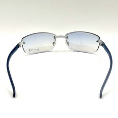 Fashion Rimless Oval Sunglasses Blue Designer Frame & Gradient Lenses Y2k 90’s
