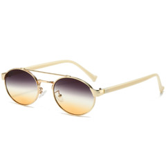 Round Oval Double Bridge Sunglasses For Men Women Outdoor Shade Glasses UV400