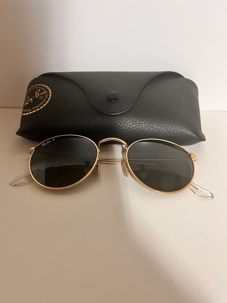 ray-ban rb3447 round metal sunglasses Polarized In Great Condition Has A Crack