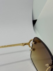 Cartier Big C Without Diamond Cut Brown Frameless Lens with Gold Frame