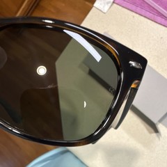 Ray-Ban RB2132 New Wayfarer 55mm/Polished light Havana/polarized green lens NWT