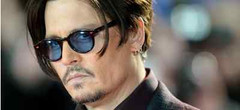 Johnny Depp Blue sunglasses men’s artists tortoise acetate glasses blue lenses