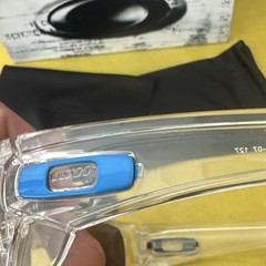 Oakley Men’s Batwolf Wrap Sunglasses Clear Frame Blue Mirrored Lens 127mm