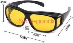 2 Pair HD Day Night Vision Glasses Driving Sports Wraparound Fit Over Sunglasses
