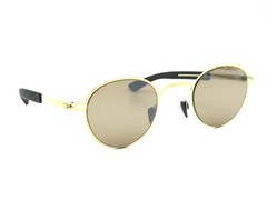 MYKITA MYLON HYBRID QUINCE COL 244 Gold Round Sunglasses Brown 45-26 140 NEW