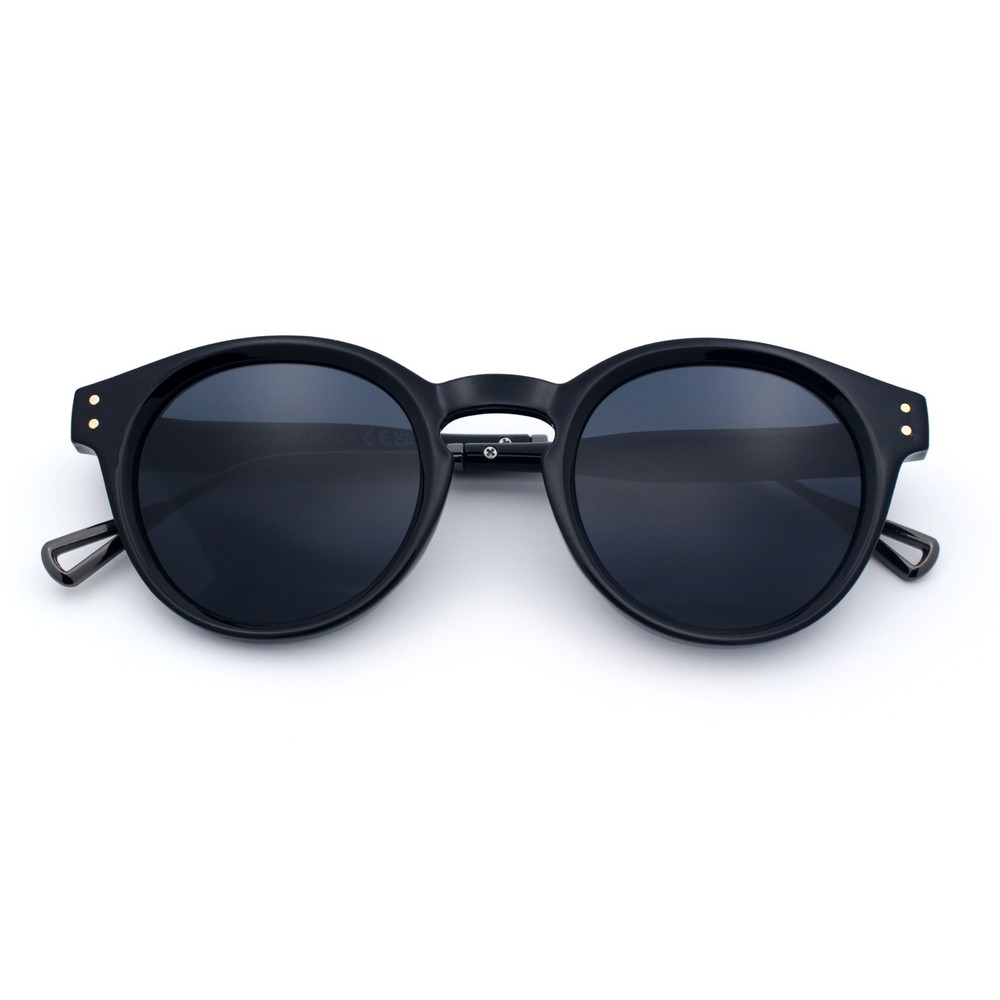 SA106 Round P3 Sunglasses Keyhole Bridge Metal Arms Classic Retro UV400