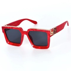 Celebrity Sunglasses Music Festival Party Men Shades Red Frame Black Lens UV400