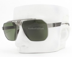 Dolce Gabbana Sunglasses Shiny Gunmetal Green Tinted Lens DG2294 04/71 with Case