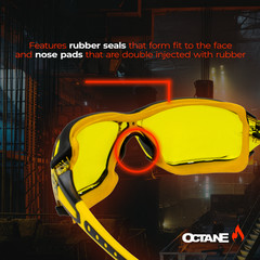 Global Vision Octane Sport Motorcycle Safety Glasses Yellow Gasket Yellow Lens