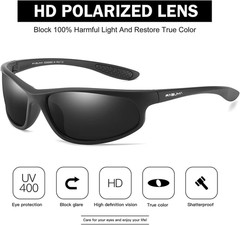 Men’s Sports Sunglasses Polarized UV400 Protection Cycling Driving Fishing