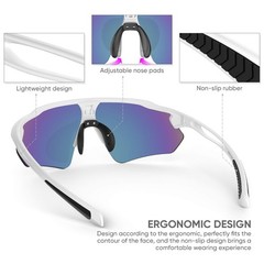 Cycling Glasses, TR90 Unbreakable Frame Polarized Anti-UV400 Sports Sunglasses