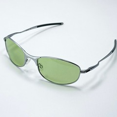 Oakley Tightrope OO4040 Polarized Sunglasses Silver Frame Emerald Green Lens