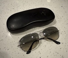 Silver Ray Ban RB3362 Cockpit Aviator Sunglasses (some scratches) 139 mm