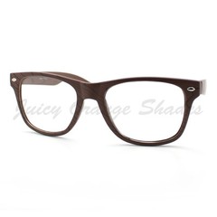 Wood Print Glasses Wood Pattern Clear Lens Square Plastic Frame Spring Hinge