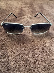 Ray-Ban RB3717 Polished Silver Frame with Blue Gradient Lenses
