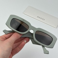 Gucci Men AUTHENTIC Sunglasses Solid Sage Brown Rectangle GG1426S 004 BRAND NEW