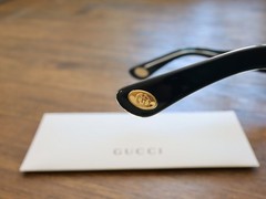Gucci GG0479S 002 63mm Aviator Sunglasses in Black with Velvet case