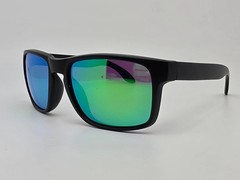 Blenders Canyon Celtic Light Matte Black Frame Polarized Green Mirror Sunglasses