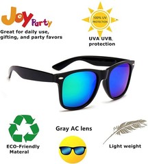 Eyegla Sunglasses unisex adults, Black /Colorful Frame+mix Mirror Lens 8 Pack