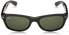 Ray-Ban Mens New Wayfarer Sunglasses – Top Black On Trasparent / Green Polar –