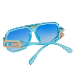 LEGEND – Retro Flat Top Square Blue Sunglasses Clear Blue-Fade Lens