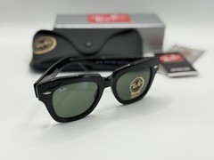 Ray-Ban State Street RB 2186 901/31 Black Frame 49mm G15 Lenses Unisex sunglass
