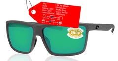 Costa Del Mar Rinconcito Matte Gray Green Mirror 580 Plastic Polarized Lens