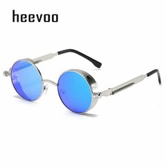 Retro Round Polarized Sunglasses Men Women Vintage Gothic Steampunk Glasses