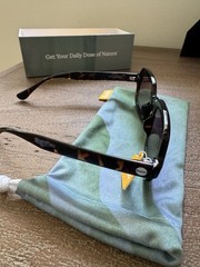 Sunski Logo Polarized Rectangle Sunglasses Tortoise Shell Brown Frame Gray