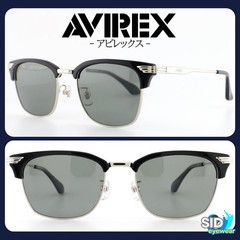 AVIREX Sunglasses Silver Black Polarized Light Green Smoke