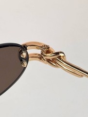 Gentle Monster MUSUBI Gold Oval Rimless Sunglasses Brown Lenses 55-19-140