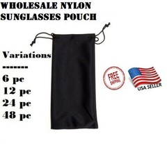 WHOLESALE BULK 12PC NYLON CASE POUCH SUNGLASS EYEGLASS SOFT CLOTH CARRY BAG